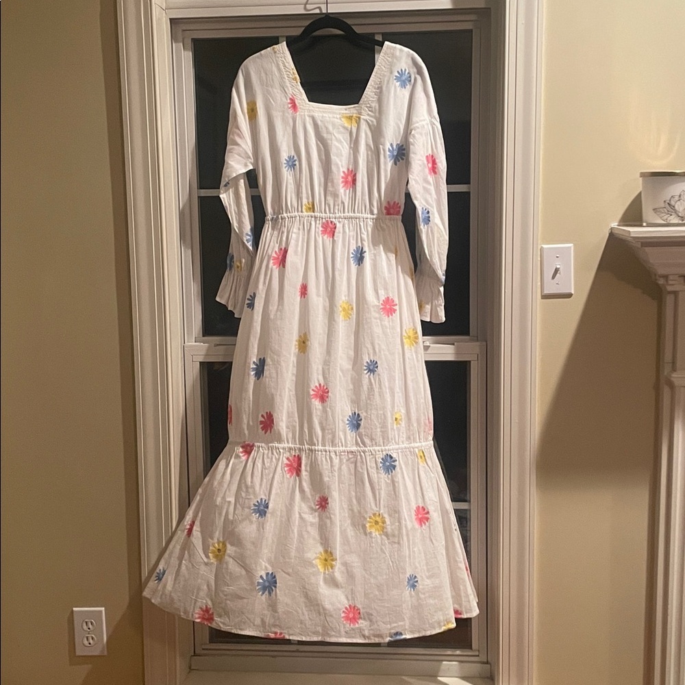 NWT Something Navy Embroidered Tiered Long Sleeve Floral Maxi Dress - Picture 13 of 16